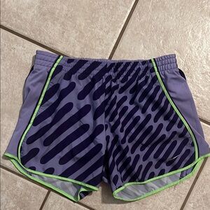 Nike Purple Athletic Shorts with Neon Accents